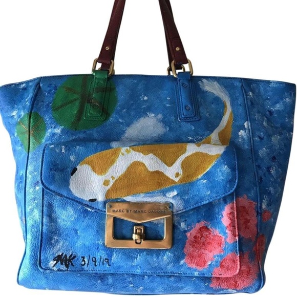 Marc Jacobs Artistic Blue and Gold Shoulder Bag - Picture 1 of 8